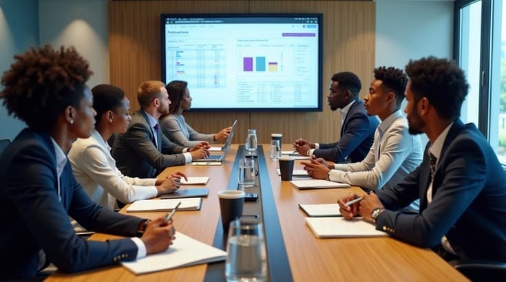 Virgin Forest Energy founding members in a board meeting